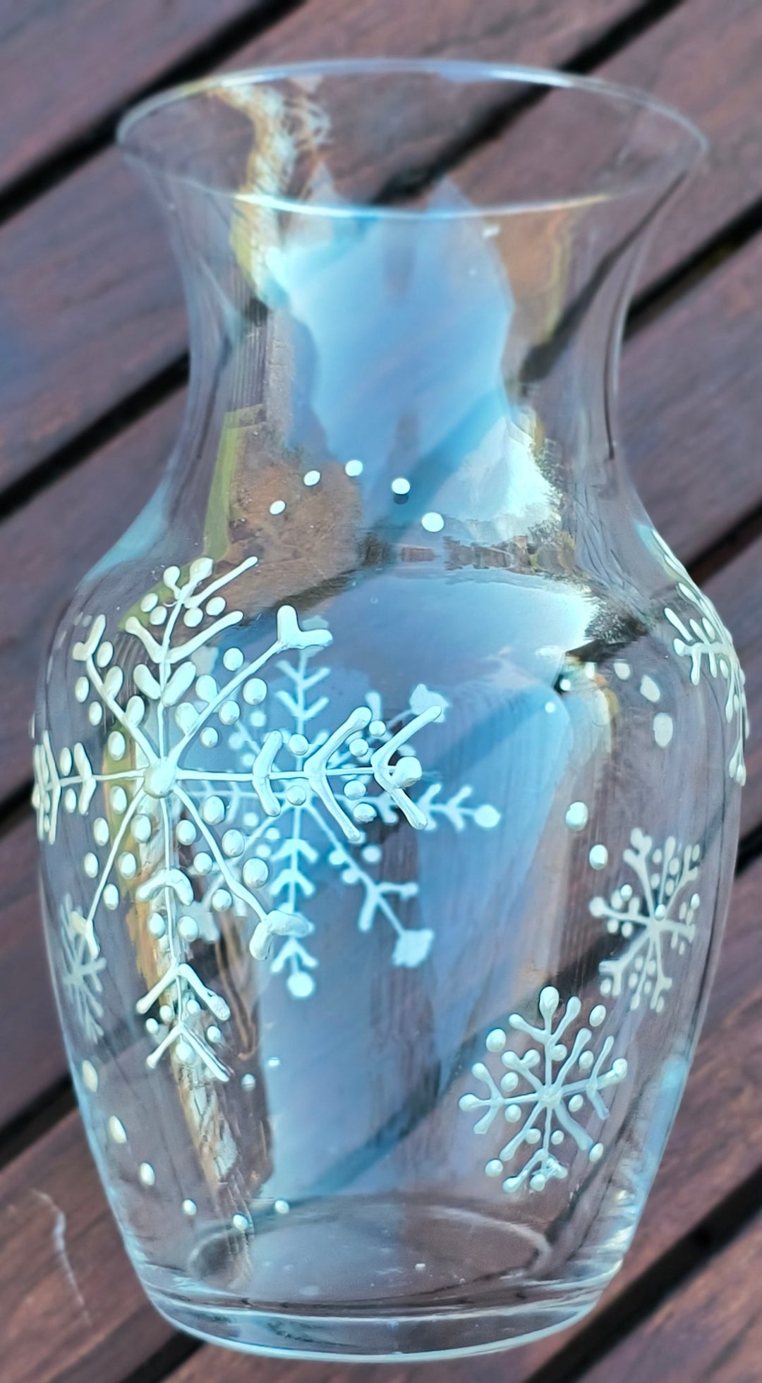 Handpainted Snowflake Vase - 1