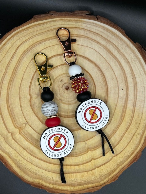 Peanut Allergy Zipper pull/keychain  - 1