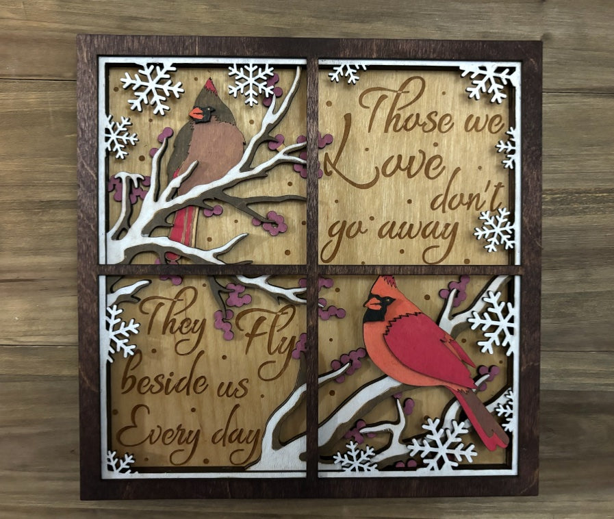 Cardinal window 3D wall art  - 1