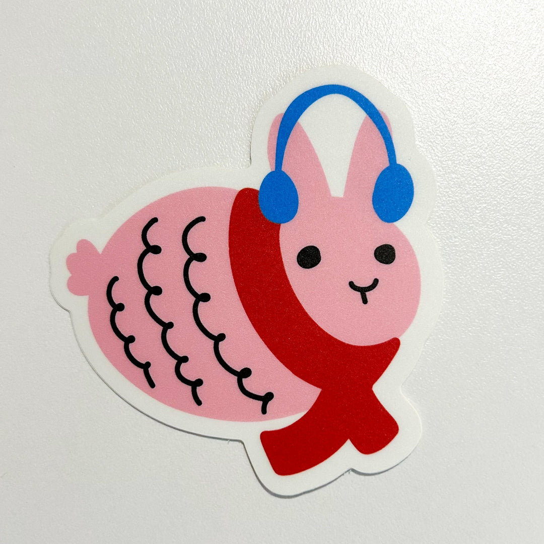 Winter Bunny Vinyl Sticker - 1