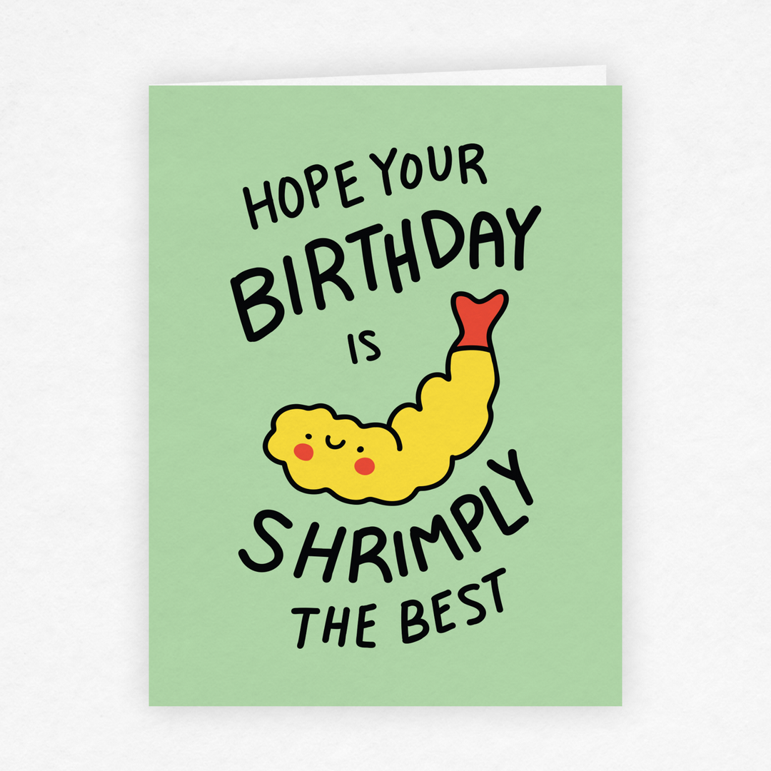 Shrimply the Best Birthday Pun Greeting Card - 1