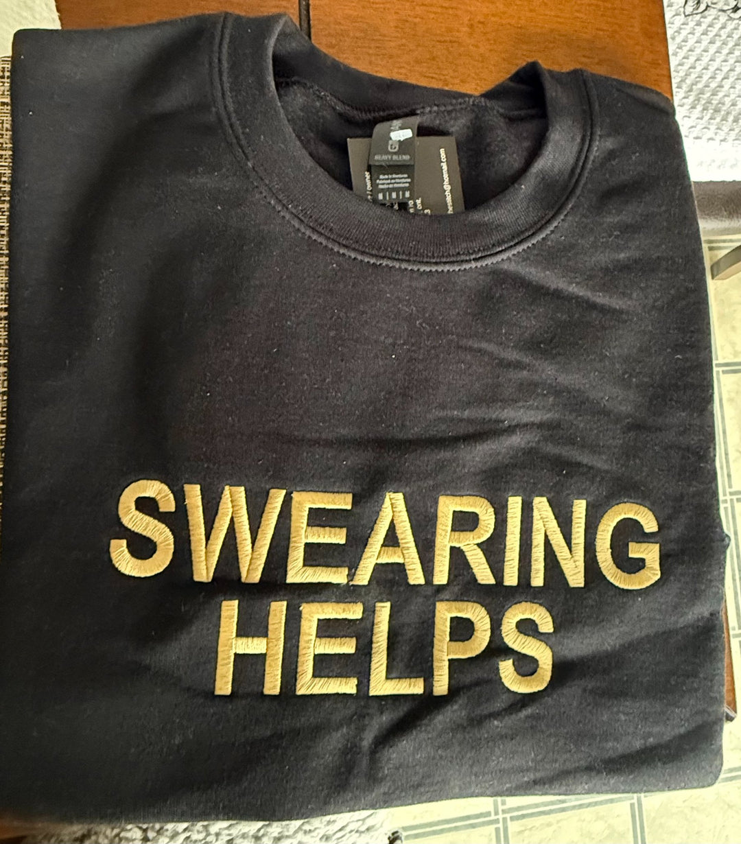 Swearing helps embroidered sweaters  - 1