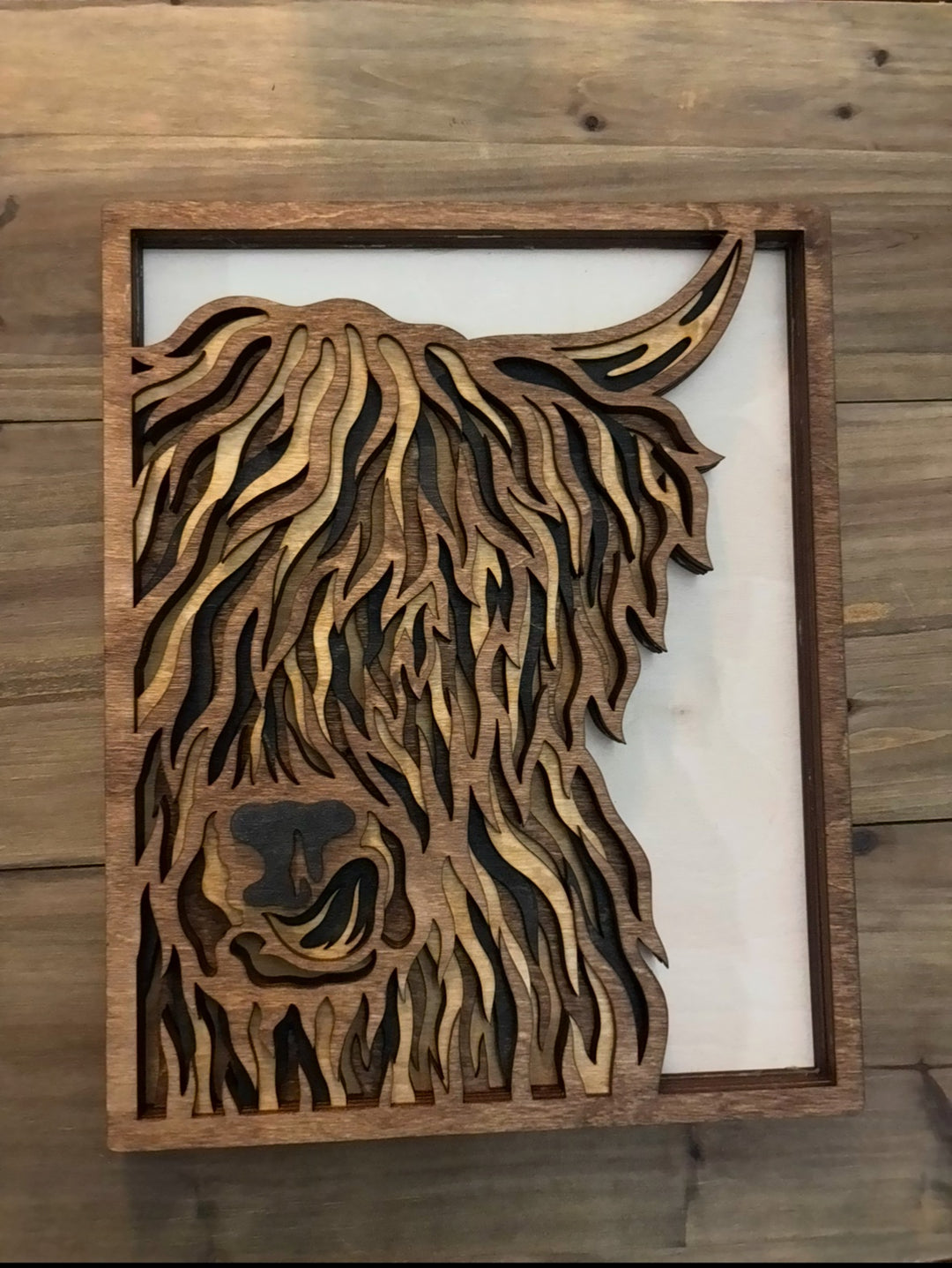 Highland cow 3-D wall art - 1