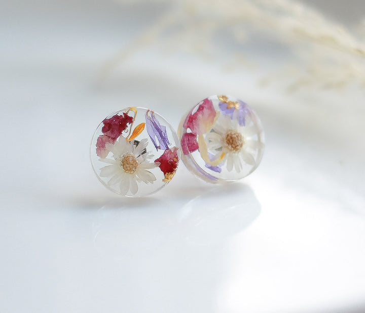 Preserved Flower Studs - Large Circles - 2