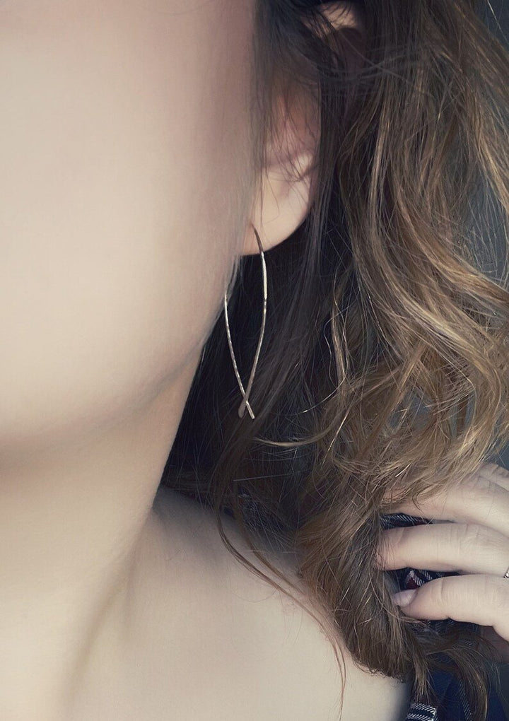 Silver Threaders - Large Open Hoops - 2