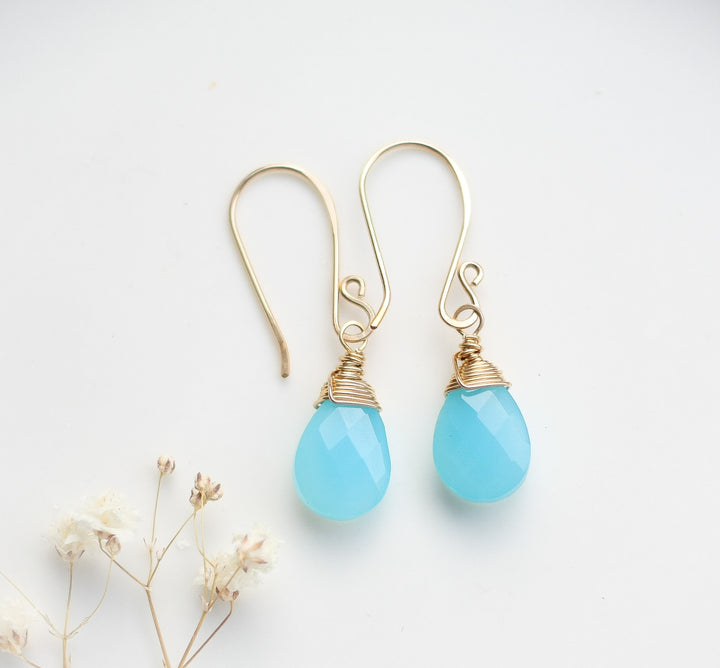 Chalcedony Briolette Dangles  - 1