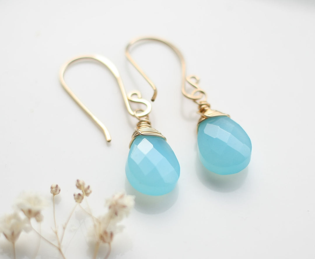 Chalcedony Briolette Dangles  - 2