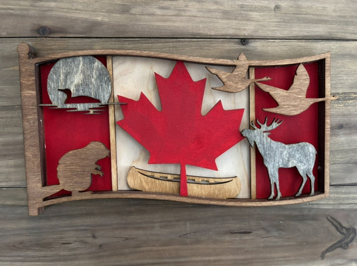 Canadian flag layered wallart  - 1