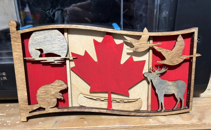 Canadian flag layered wallart  - 2