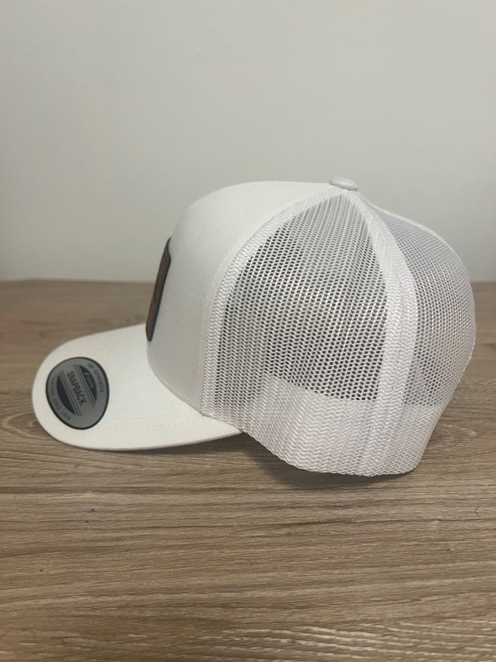 White Trucker Hat Blame it all on Roots