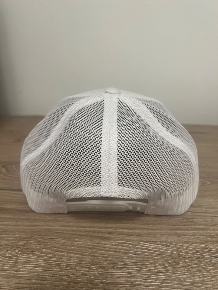 White Trucker Hat Blame it all on Roots