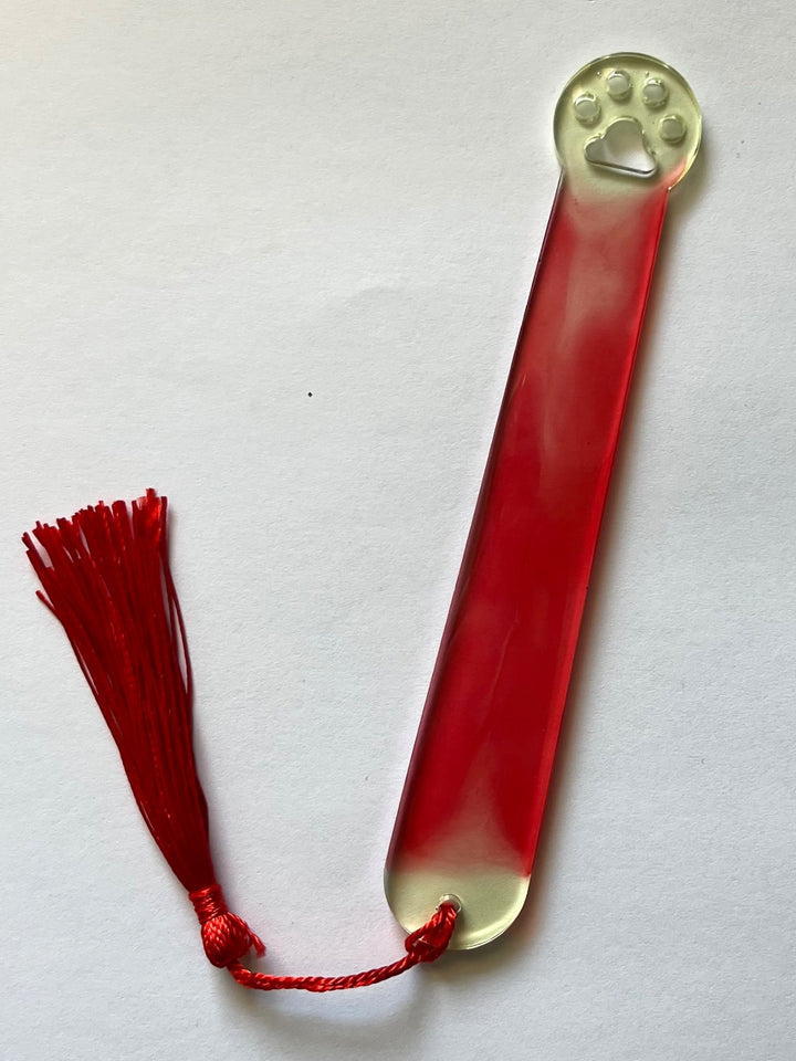 Paw Print Bookmark (red/yellow)
