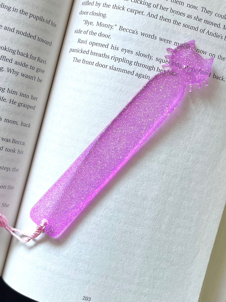 Cat Bookmark (pink glitter)