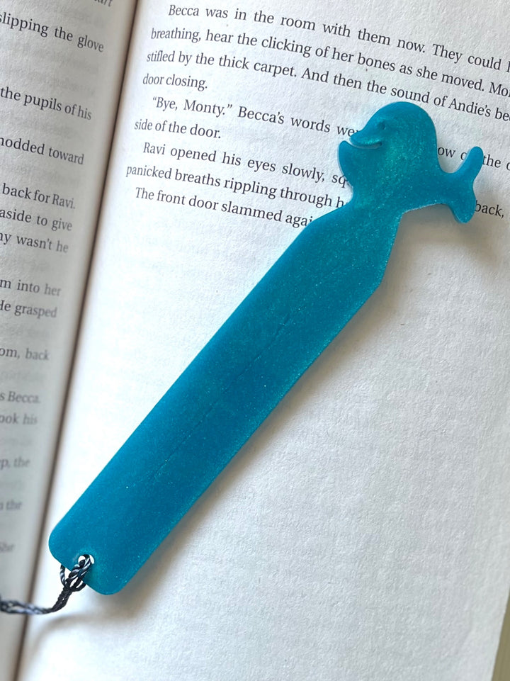Whale bookmark (teal)