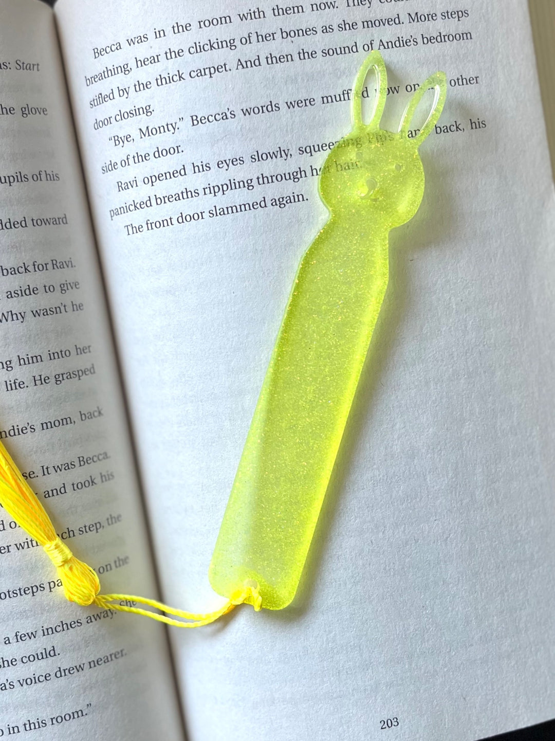 Bunny Bookmark (yellow glitter)