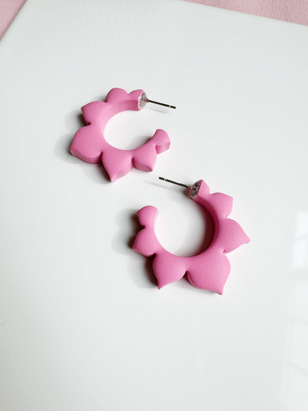 Flower Hoops Polymer Clay Earrings