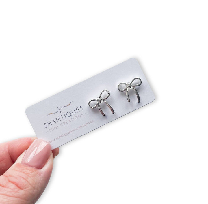 Metallic Statement Bow Earrings