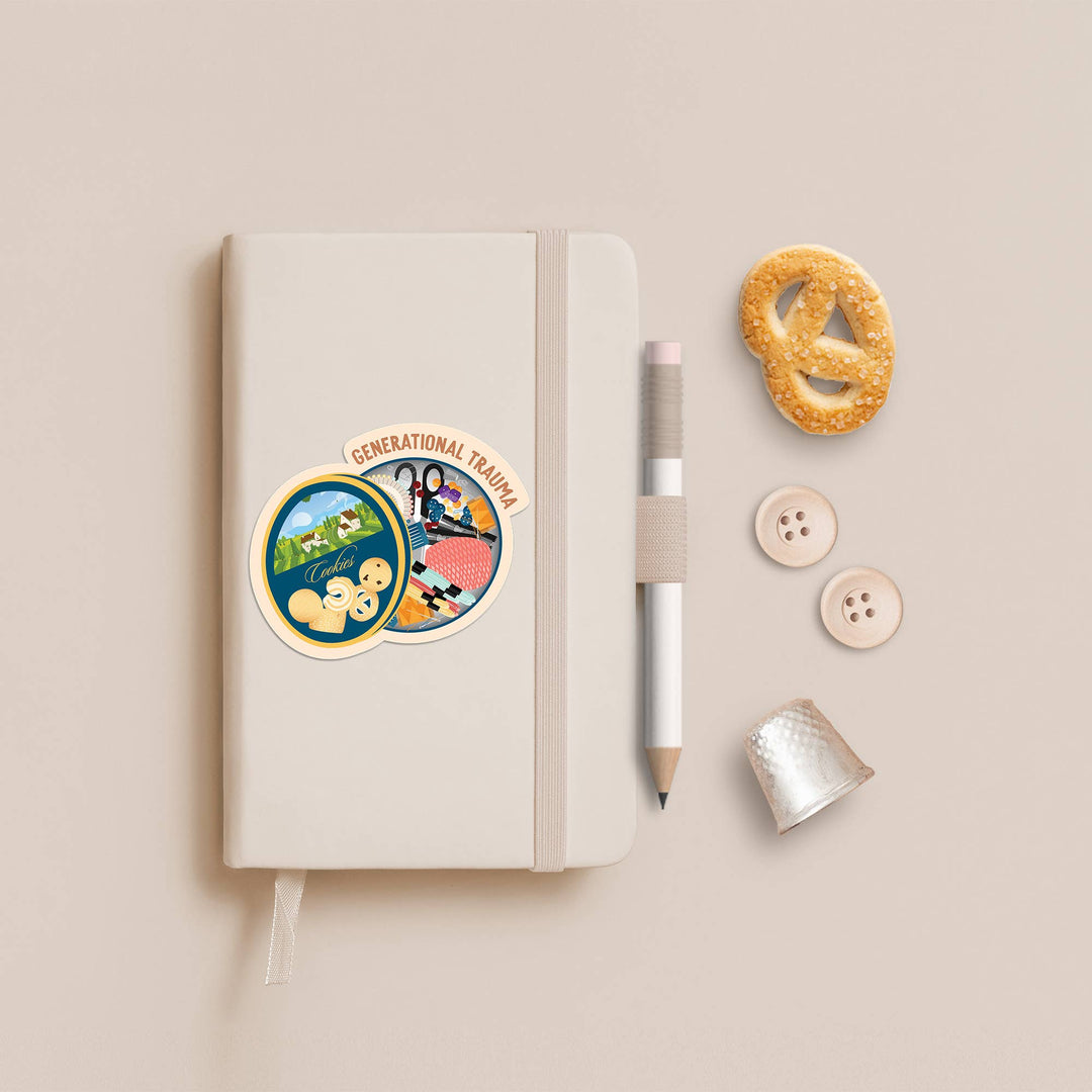 Cookie Tin Trauma Sticker