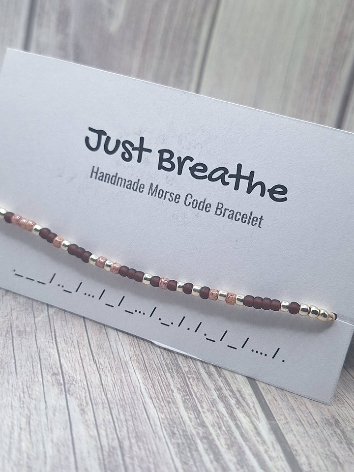 Just Breathe Morse Code Bracelet
