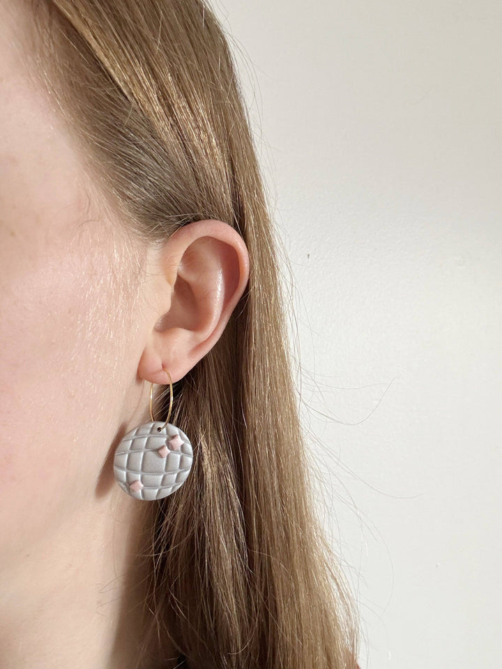 Mirrorball Hoops Clay Earrings 