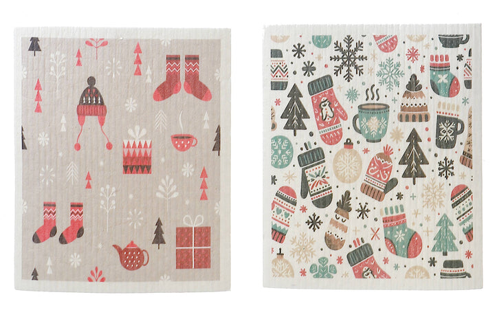 MITTENS, TOQUE & SOCKS SWEDISH DISH CLOTH SET