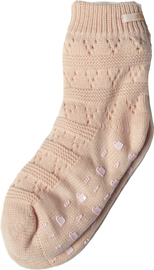 Pointelle Lounge Sock: Cream / One Size