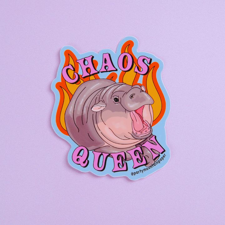 Chaos Queen Hippo Moo Deng Sticker