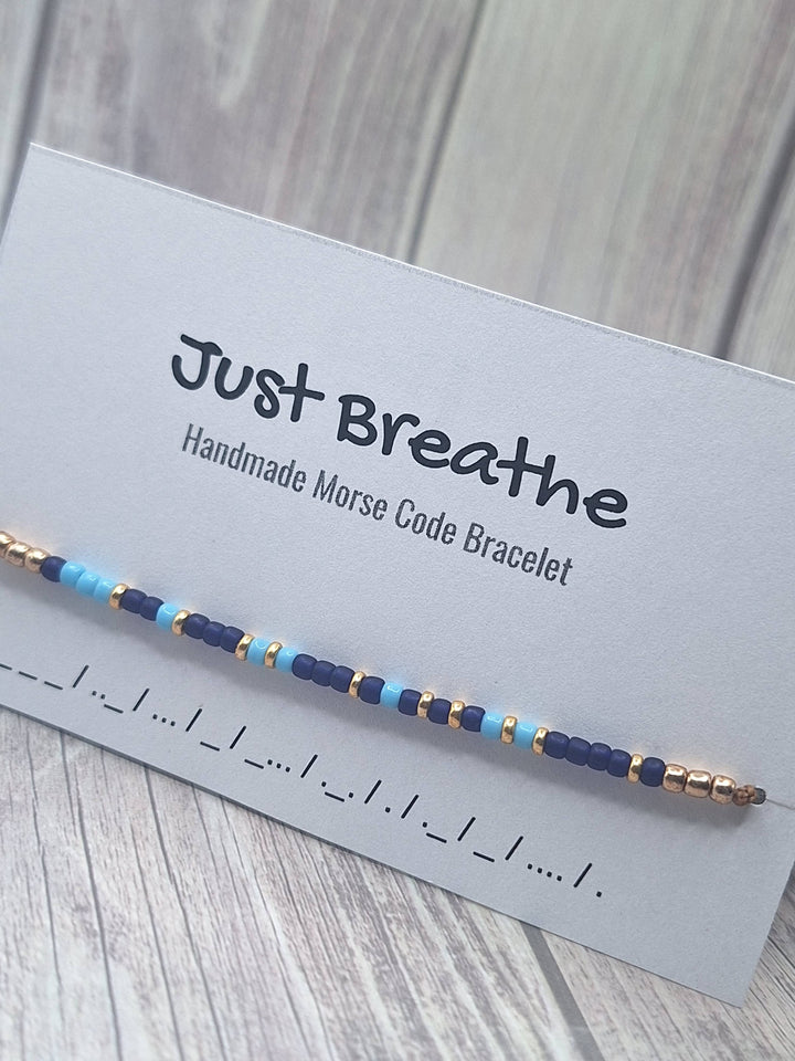 Just Breathe Morse Code Bracelet