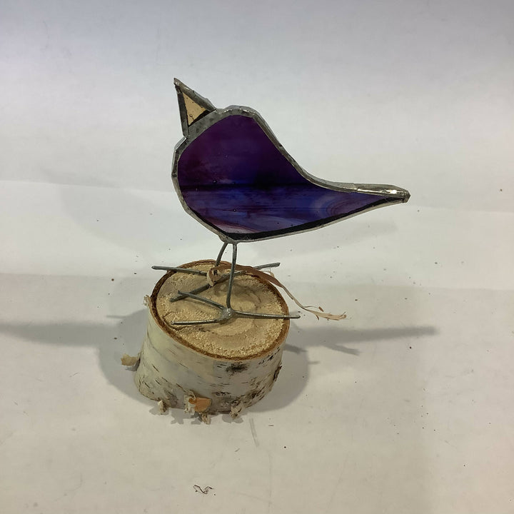 Perched Stained Glass Bird