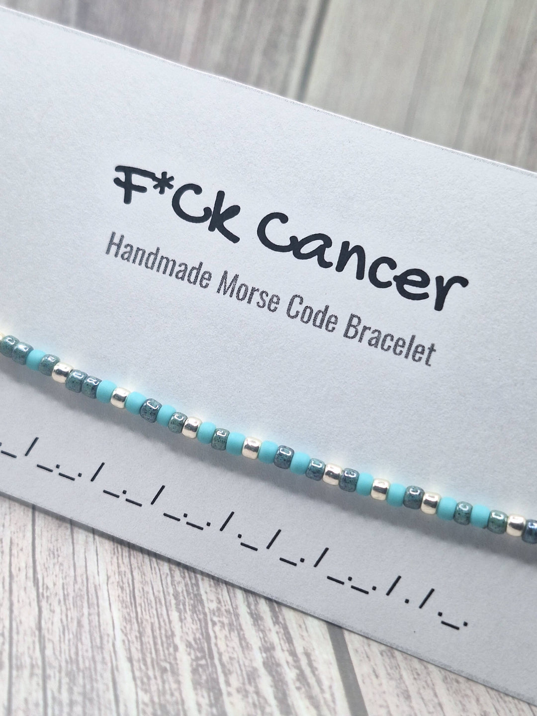 F*ck Cancer Morse Code Bracelet