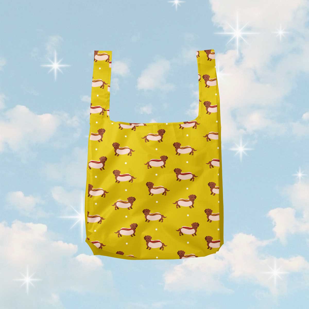 Weiner Dog Foldable Nylon Tote