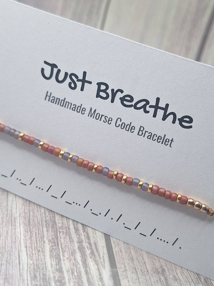 Just Breathe Morse Code Bracelet