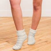 Pointelle Lounge Sock: Cream / One Size