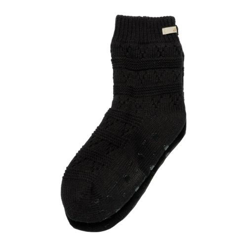 Pointelle Lounge Sock: Black
