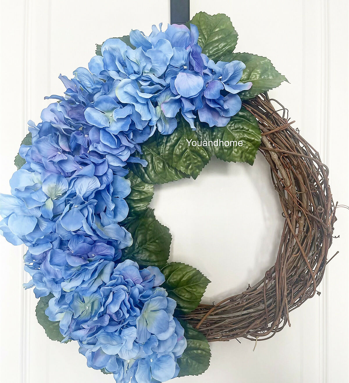 Blue Faux Hydrangea Wreath