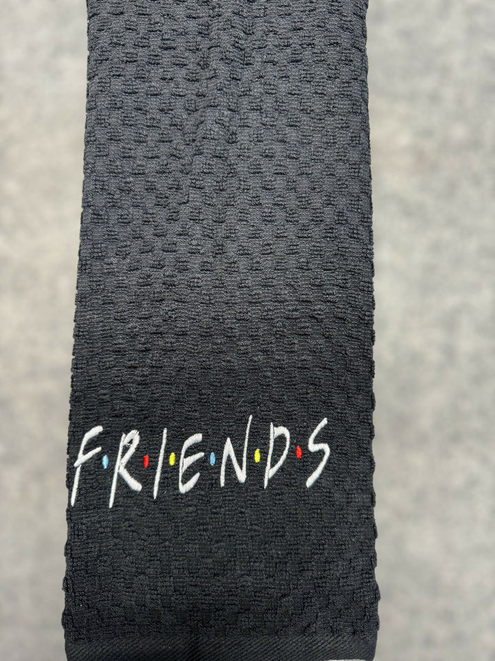 Friends embroidered kitchen towel