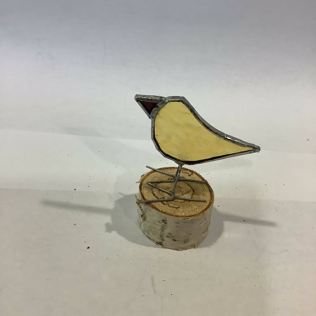 Perched Stained Glass Bird