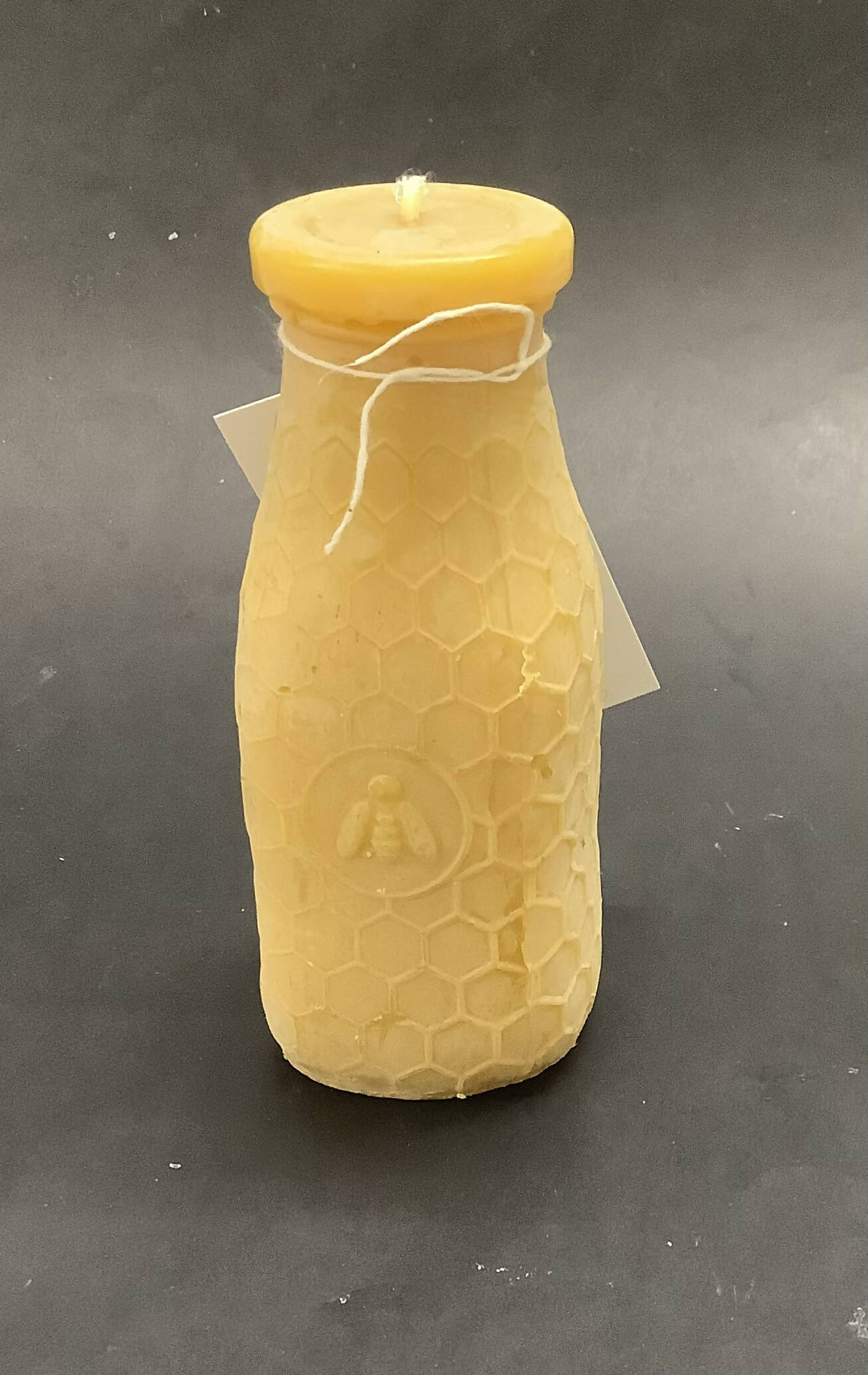 Milk Bottle Beeswax Pillar Candle - 1