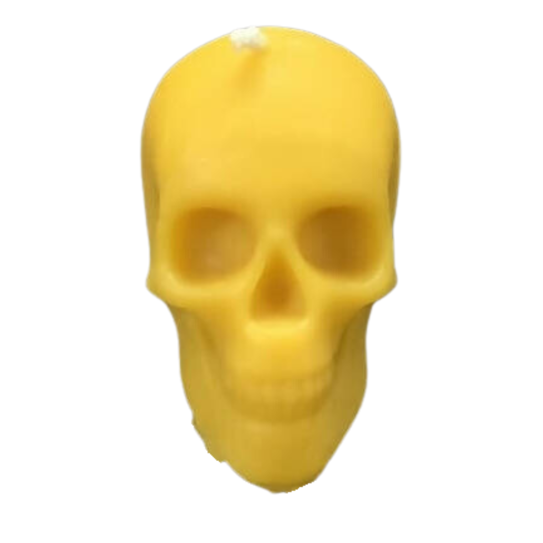 Beeswax Skull Candle