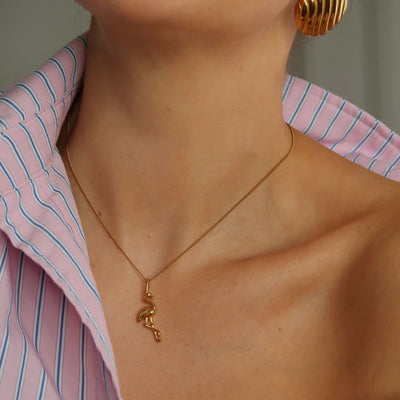 Flamingo Necklace- Gold