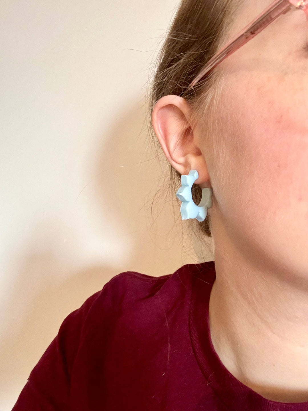 Flower Hoops Polymer Clay Earrings