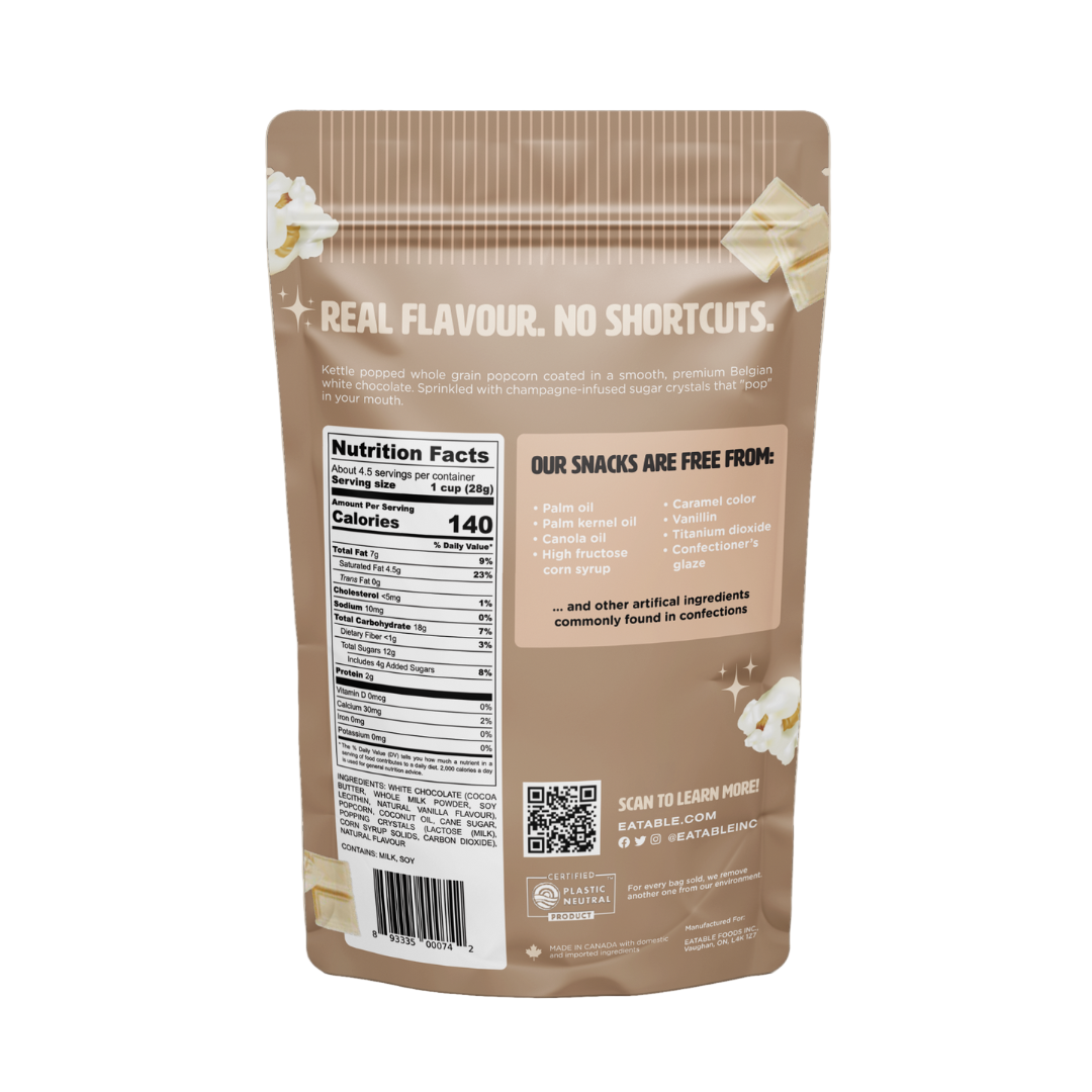 Pop the Champagne Gourmet White Chocolate Popcorn