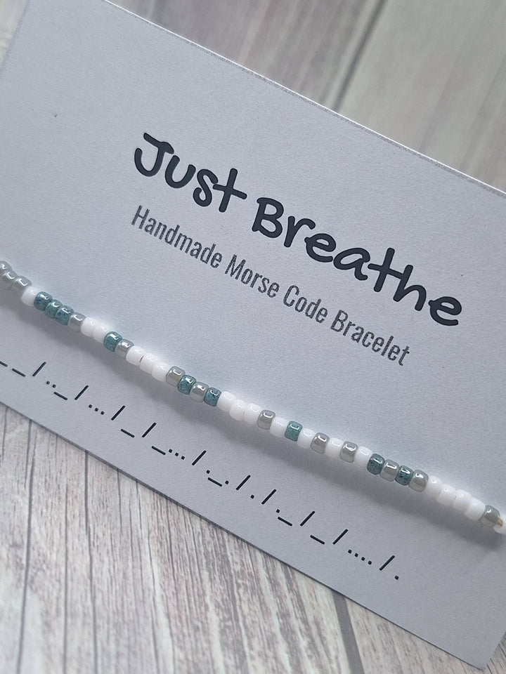 Just Breathe Morse Code Bracelet