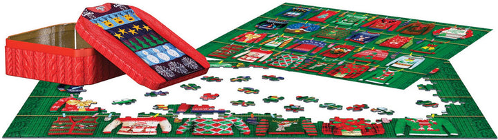 Ugly Christmas Sweaters Tin Puzzle