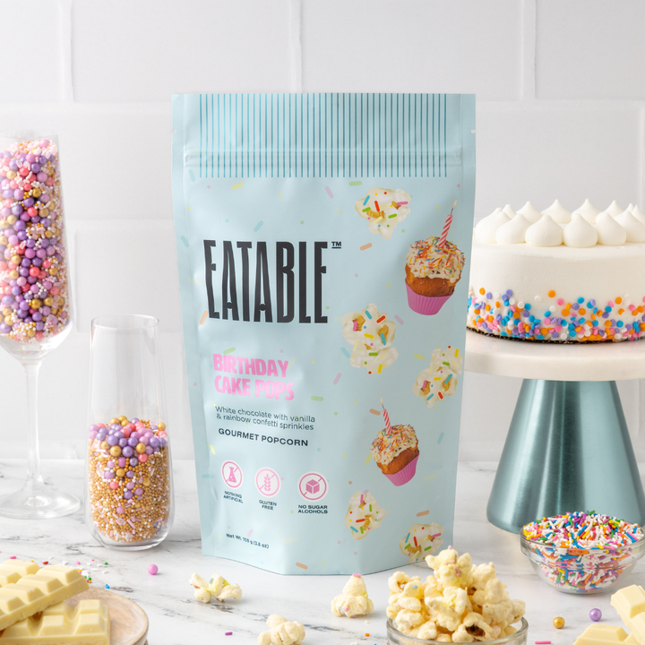 Birthday Cake White Chocolate Rainbow Popcorn