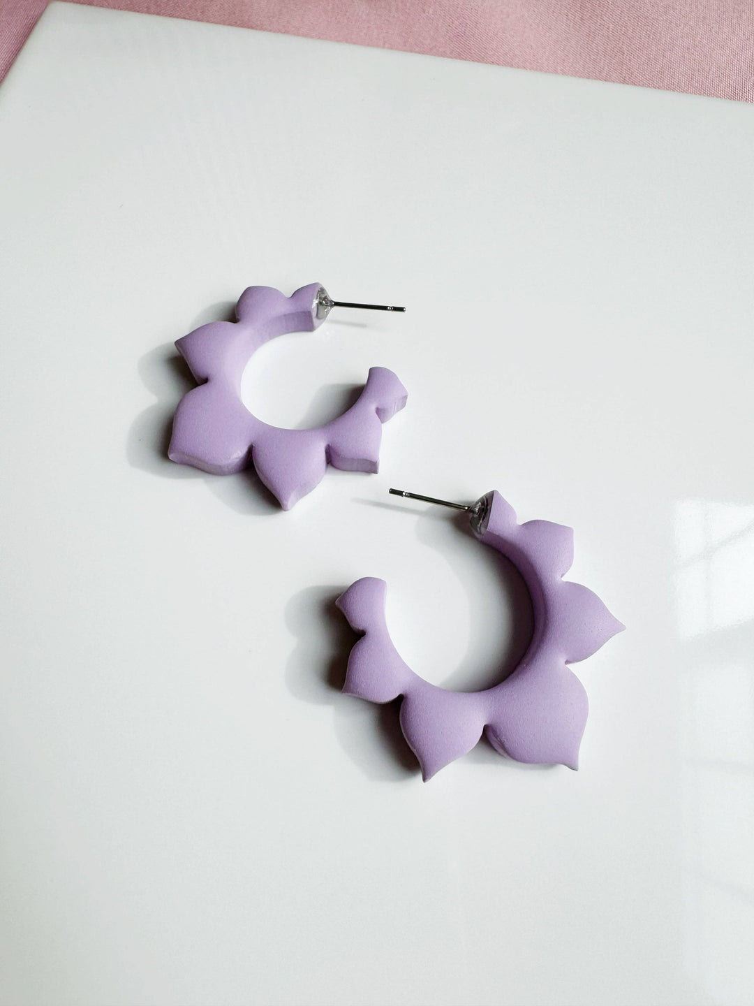 Flower Hoops Polymer Clay Earrings