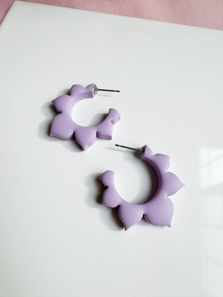 Flower Hoops Polymer Clay Earrings