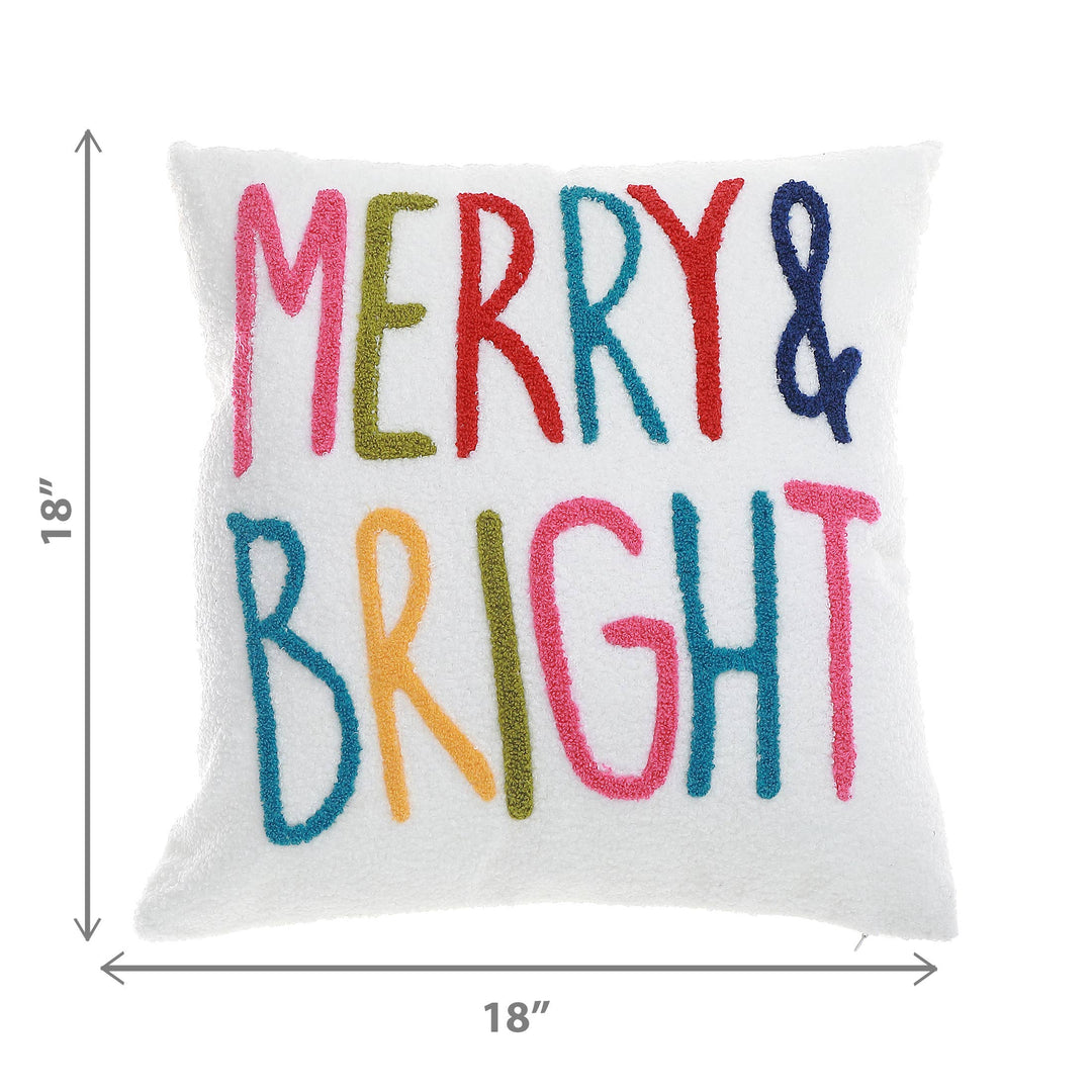 Merry & Bright Embroidered Pillow