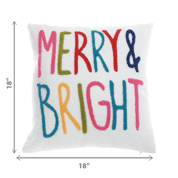 Merry & Bright Embroidered Pillow