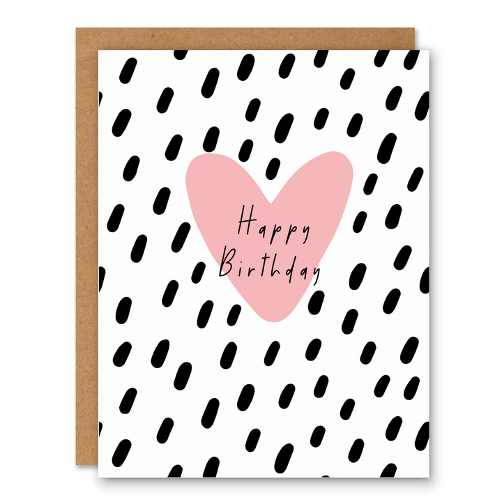 Modern Heart Birthday Card